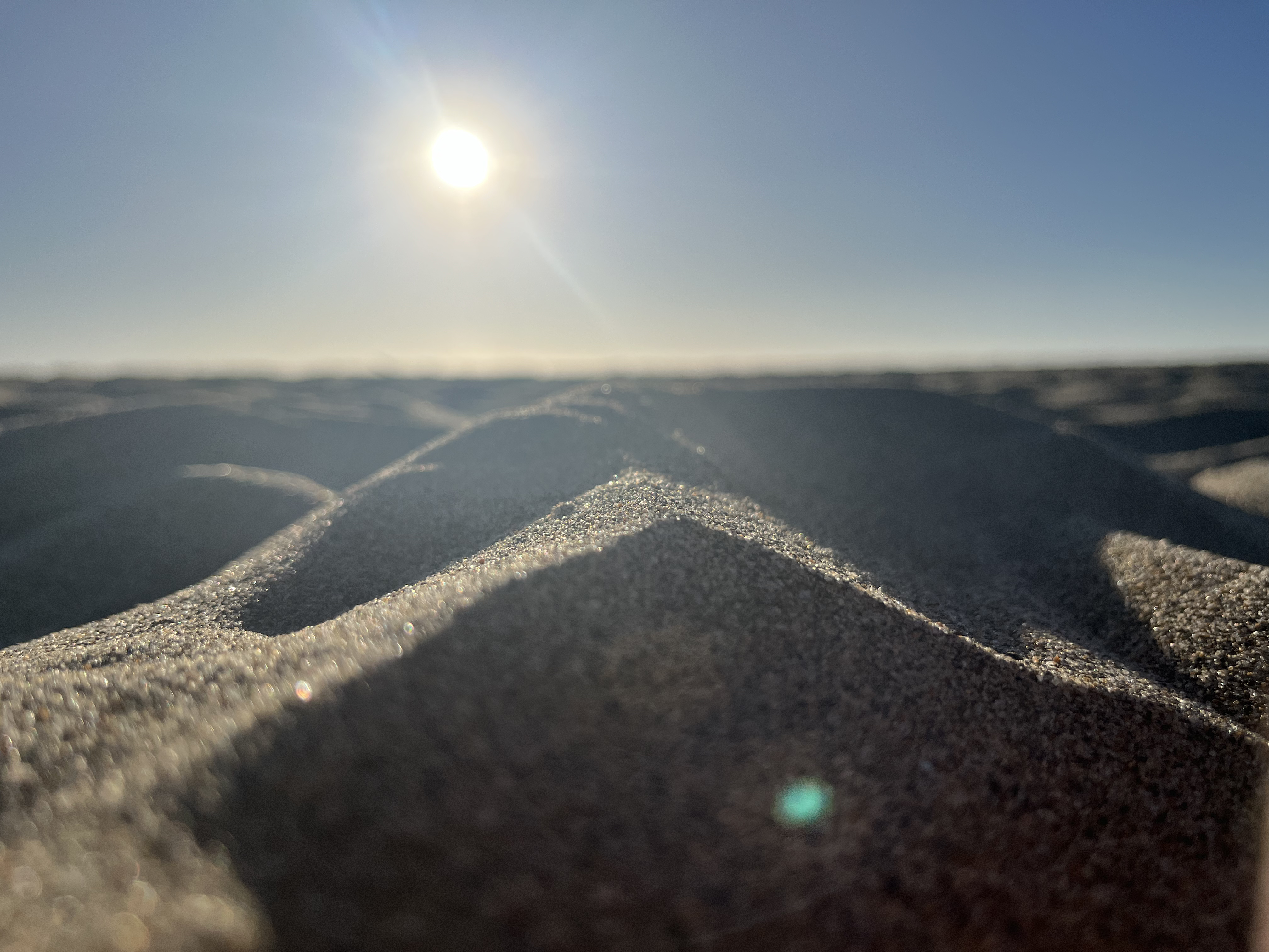 A very small sand dune close up